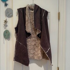 Women's Plush Tan faux fur Teddy Vest